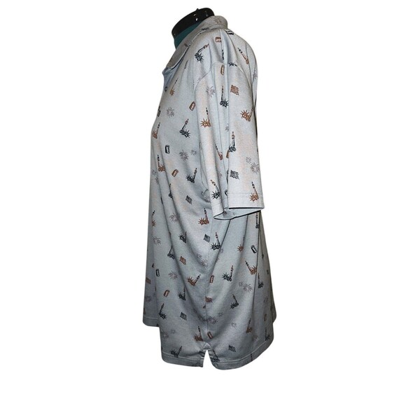 Travis Mathew Mens XL Active Polo Golf Shirt Statue of Liberty Fireworks Gray - Picture 2 of 6